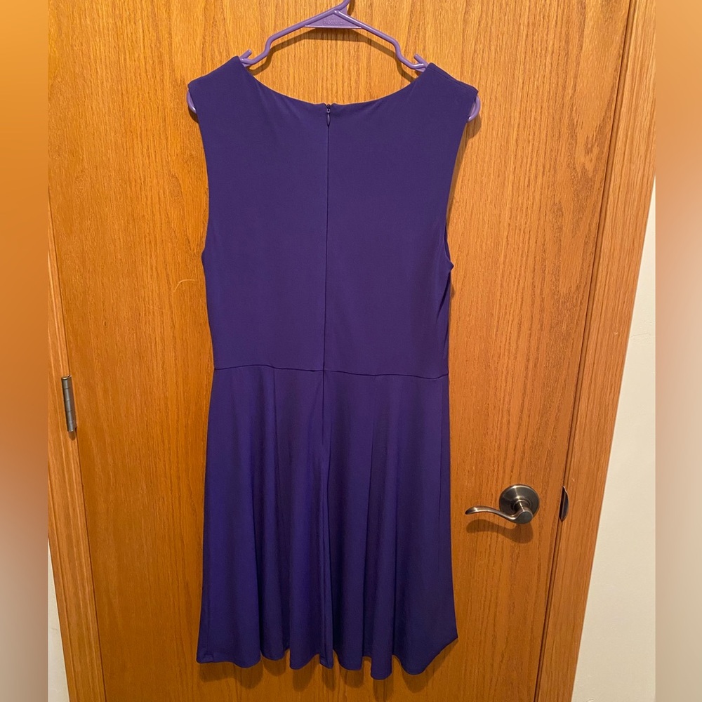 Dress Barn Women’s Sleeveless Dress with Decorative Neckline - Picture 3 of 5